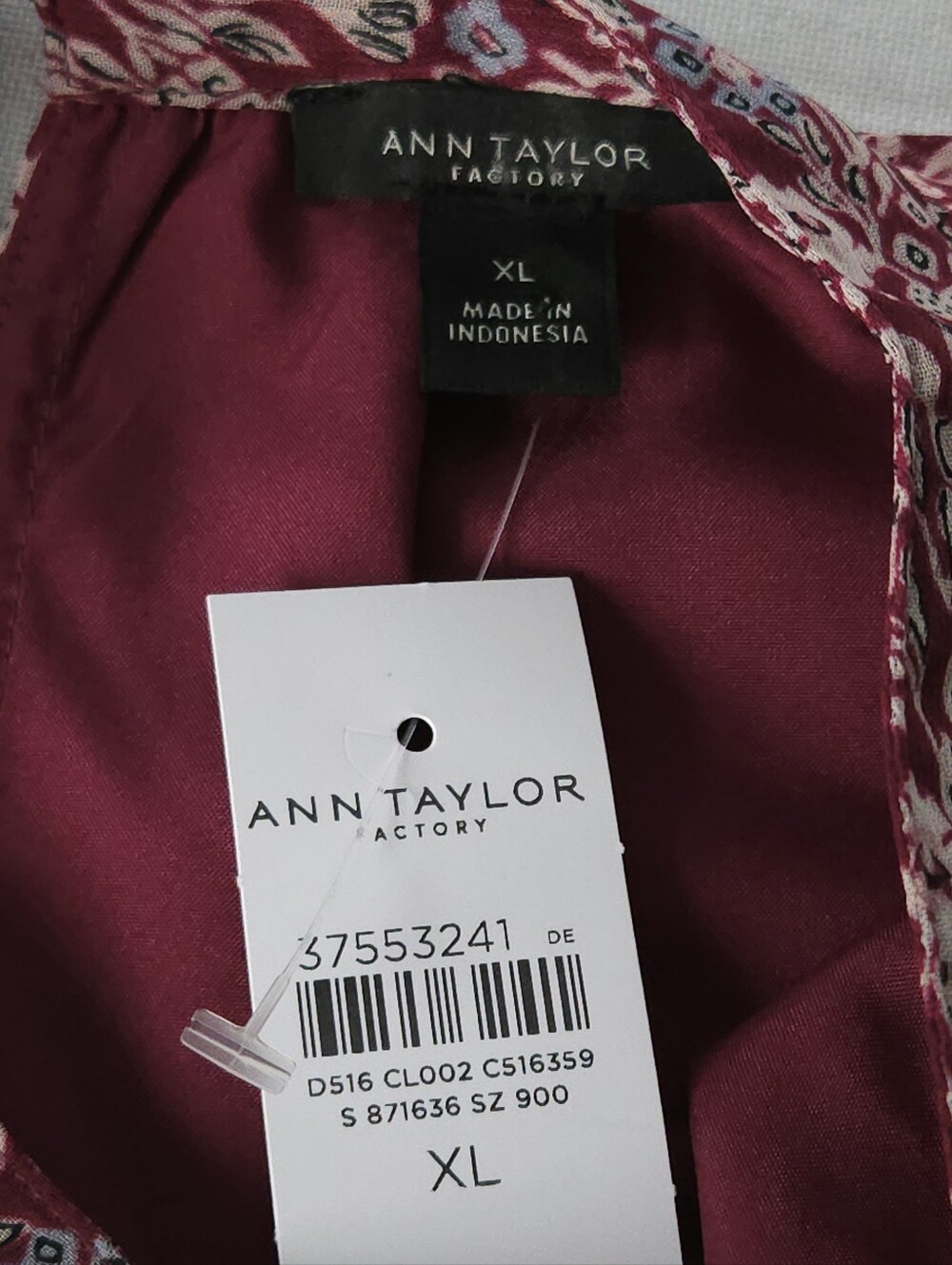Ann Taylor Factory Burgundy Moody Floral Midi Dress XL Smocked Waist Garden - Picture 4 of 7